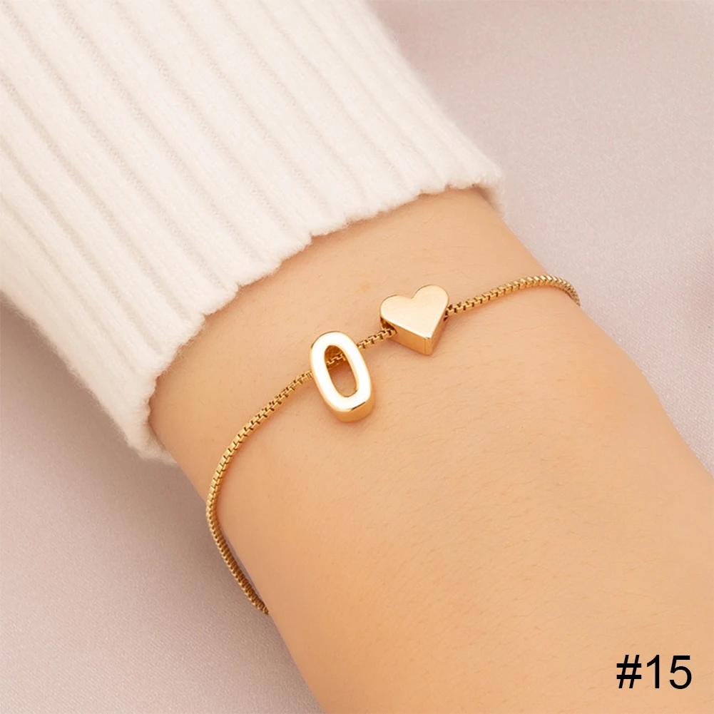 Simple Fashion Love Letter Bracelet Retro Adjustable Alloy Letter Bracelet Women Hand Jewelry Accessory