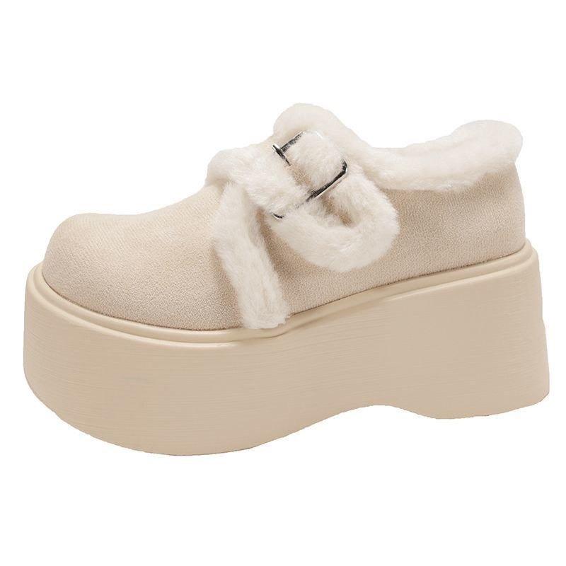 Thick-soled Warm-wool Shoes, New Style Women's Shoes, Snow Boots, Retro Shoes
