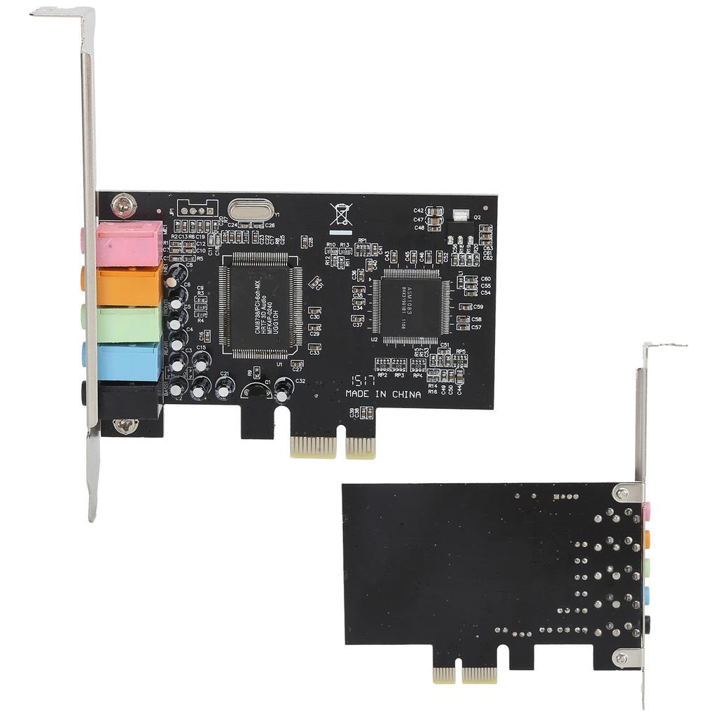 Sound Card PCIe5.1 Internal MultiChannel Sound Chip Express Adapter with Compact Disc for Desktop