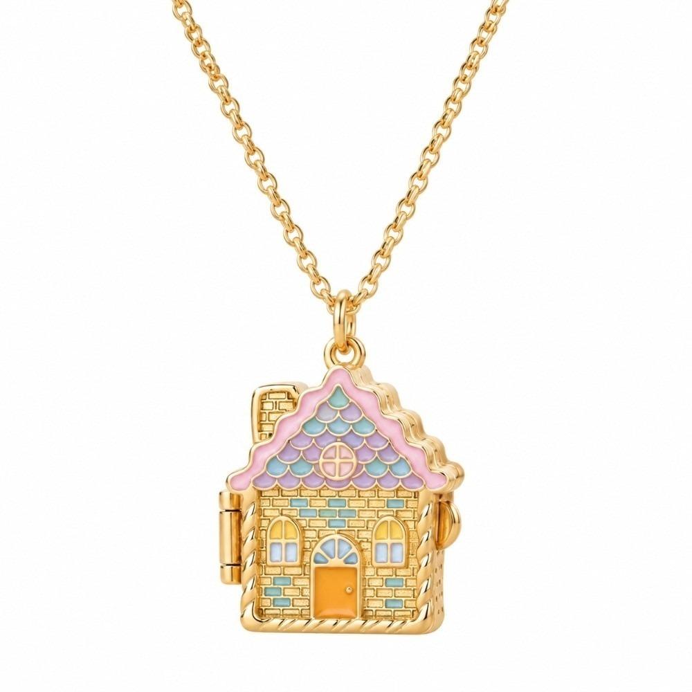 Elegant Openable Pendant Necklace Enamel Craft Opening Closing Necklace Birthday Gift