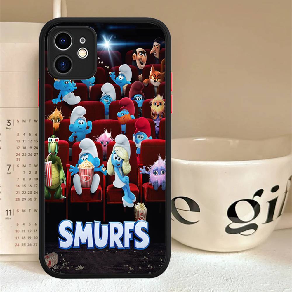 

Cartoon The S-Smurfs Anime For iPhone 16 15 14 Plus 13 12 11 Pro Max X XS MAX Translucent Matte Shockproof Cover iphone 13