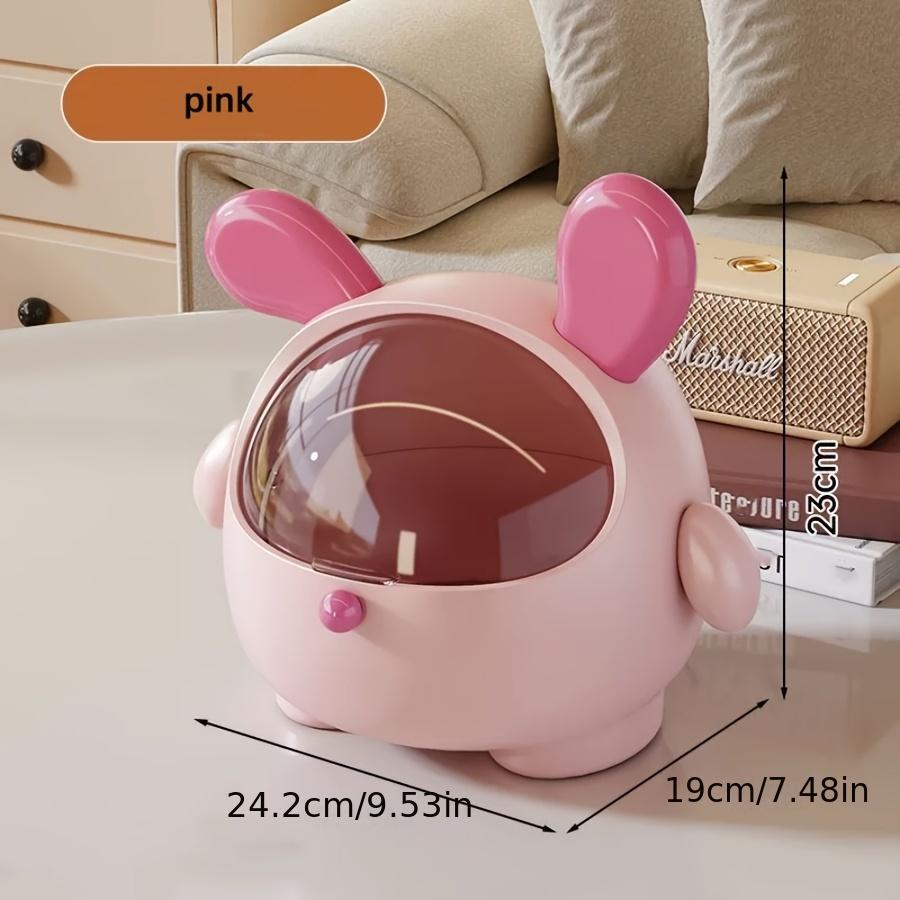Cute Bunny-Shaped Cosmetic Organizer Box - Multi-Functional Makeup Display Case with Jewelry and Lipstick Storage