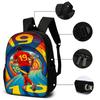 3-teiliges Rucksack-Set mit 19 Fußballstar-Muster – Lässiger Rucksack mit großem Fassungsvermögen, passender Clutch & Tragetasche, Perfekt für den Alltag