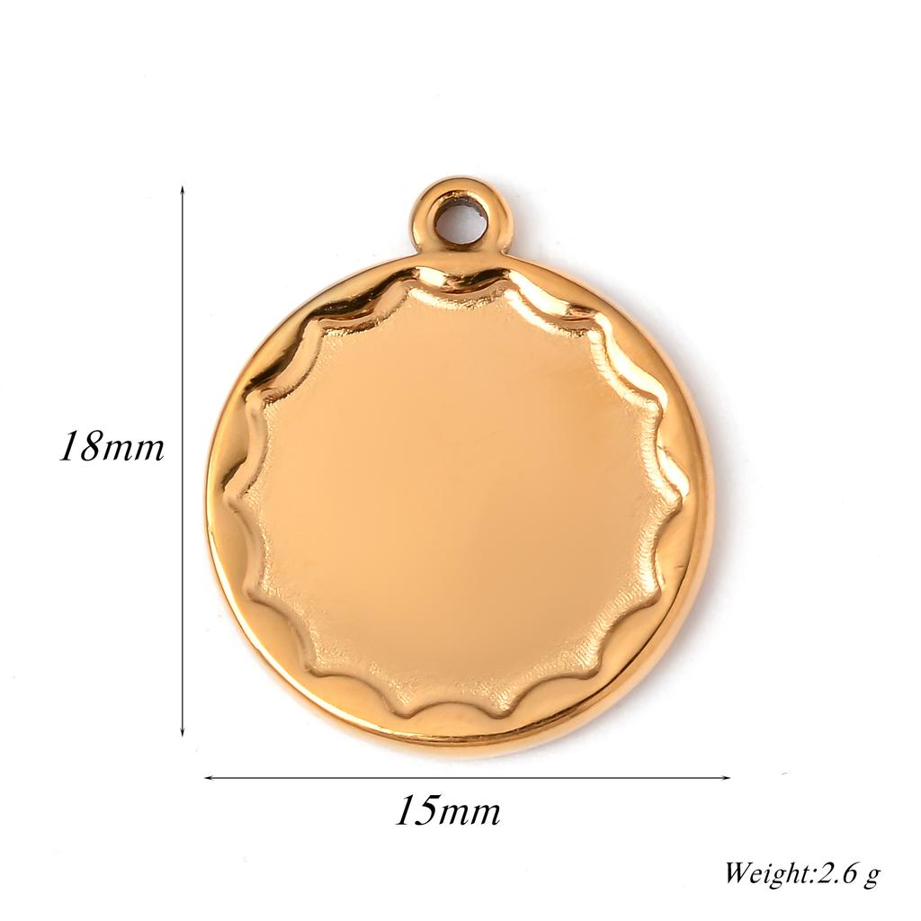 6pcs/lot Stainless Steel Charms Heart Round Irregular Blank Cabochon Pendant Base Diy Resin Cameo Jewelry Making