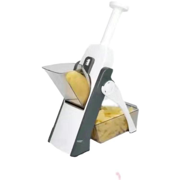 Multifunctional Vegetable Slicer 30 Different Cuts Kitchen Mandoline Potato Press Handheld Foldable Gray