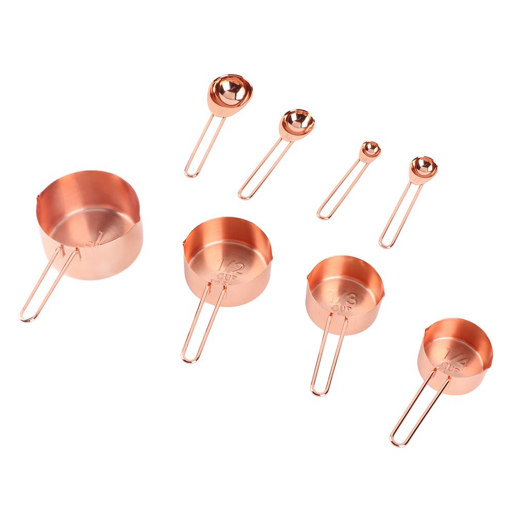 Set de 8 linguri de măsurare din oțel inoxidabil cu cântar, accesoriu de bucătărie pentru acasă