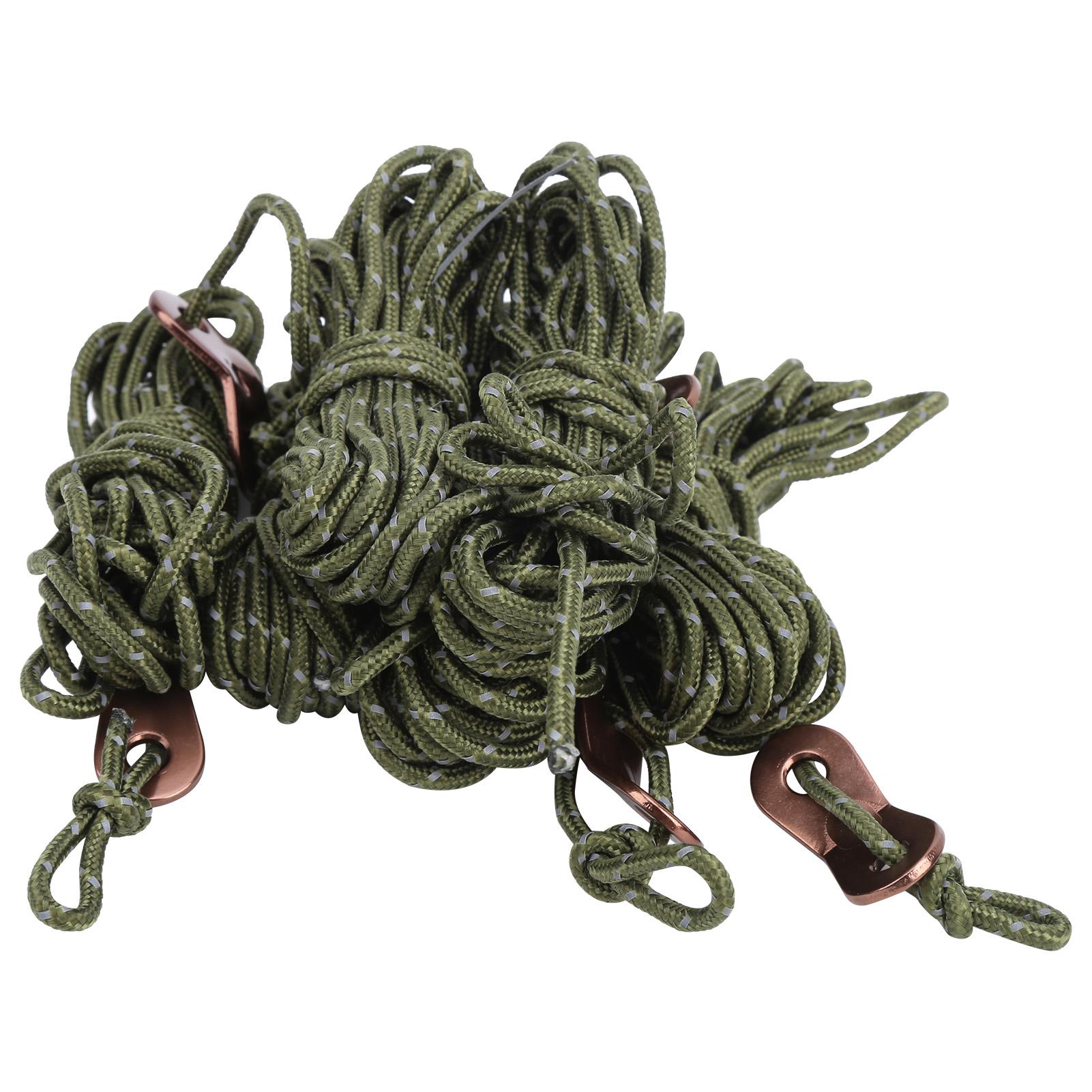 

6PcsCelsiusSet 3MM Reflective Tent Ropes with Aluminum Alloy Buckle for Camping Hiking