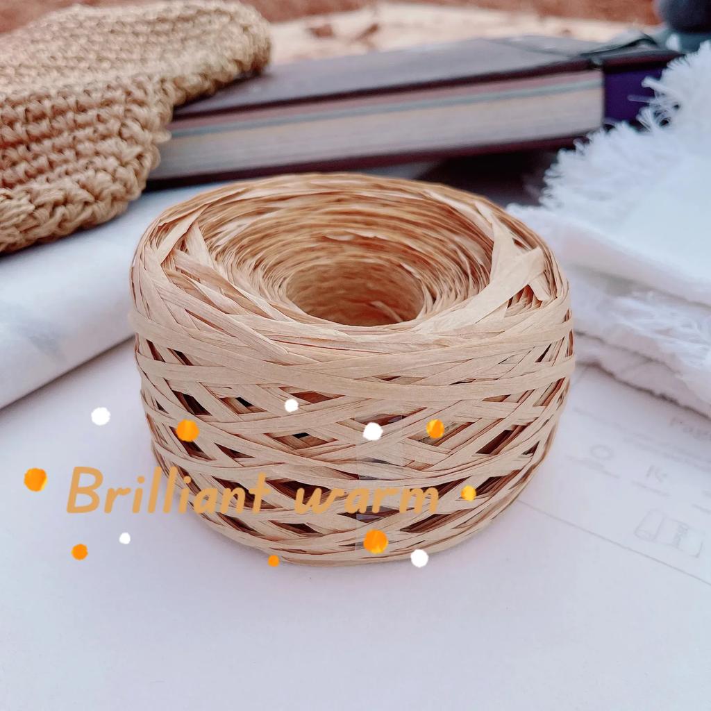 180m Raffia Yarn Paper Grass 100g/pcs for Knitting and Crochet Handmade Diy Straw Hat Bag Doll Slippers Weave Soft Yarn Thread