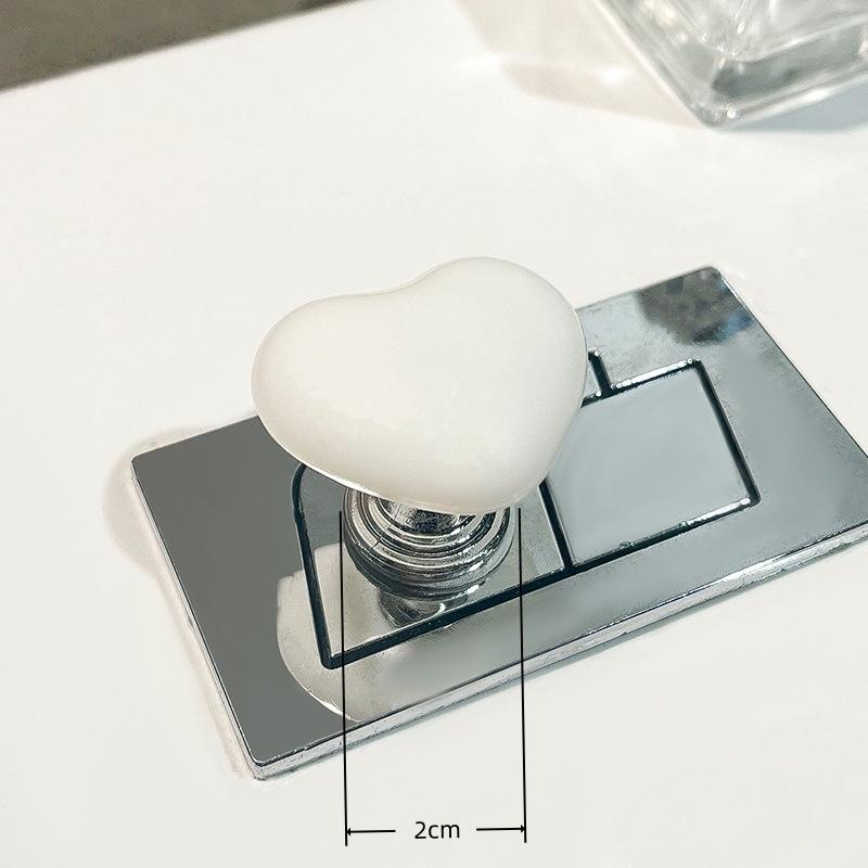 1Pcs Bathroom Water Tank Buttons Heart Shape Toilet Presser Love Toilet Press Button Bathing Room Decor Nail Protector