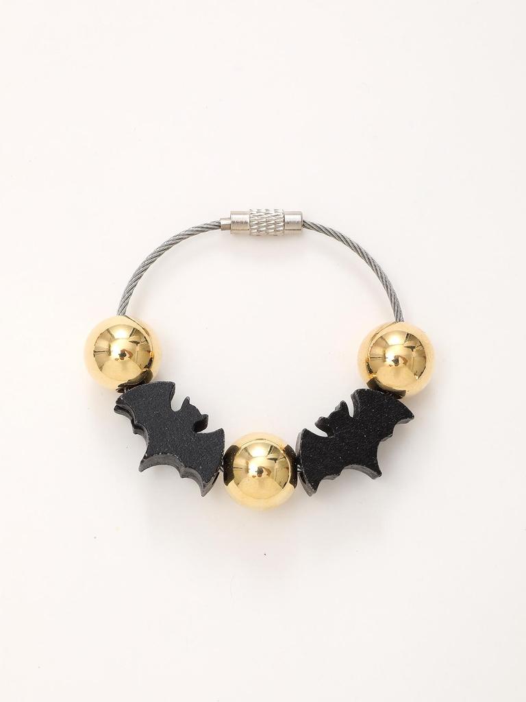 Independence Day & Halloween Sports Style Wooden Bead Keychain Bracelet