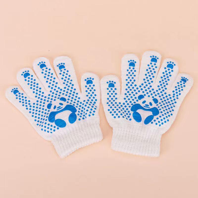 Kids  White Panda Dotted Grip Work Gloves (10-Pack)