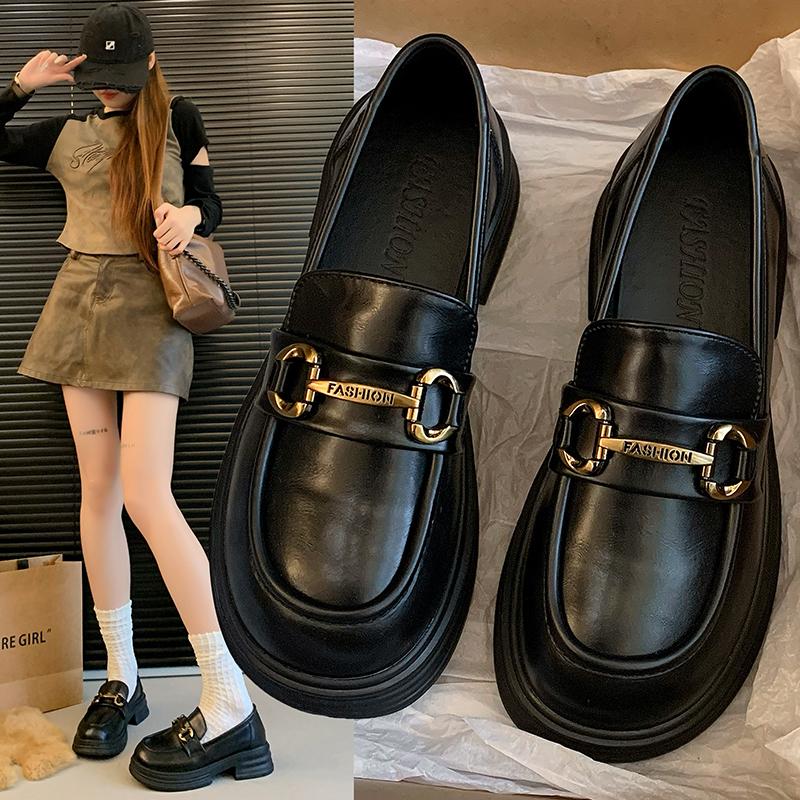 Fashion 2025 New Casual Comfortable Flats Loafers Shoes for Women Leather Thick Sole Shoes Round Toe Vintage Daily Office Shoes