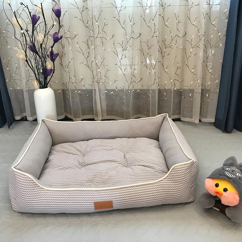 Square Doghouse New Product Detachable and Washable Cat Nest Pet Nest Cushion Summer Breathable Cotton Linen Pet Cushion