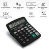 Office Desk Calculator - Dual Power Simple Financial Calculator with Big Button Large Display for Office, Home & School (Black)