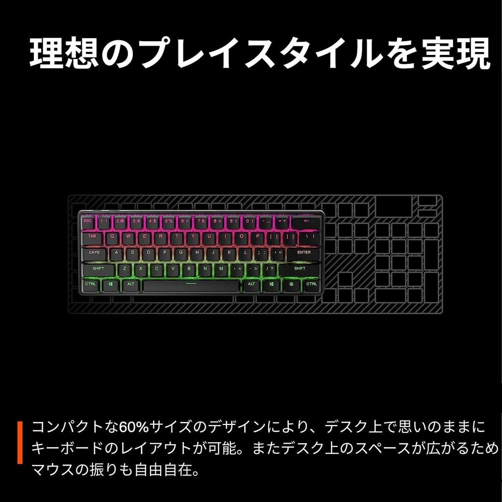 Apex Pro Mini Wireless Gaming Mini US English Quantum Wireless OmniPoint Action Black Keyboard, Size, Layout, Layout, 2.0 Connection, Switches, 2-in-1