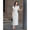 Demana Elegant Faux Two-Piece V-Neck Tie-Waist Dress