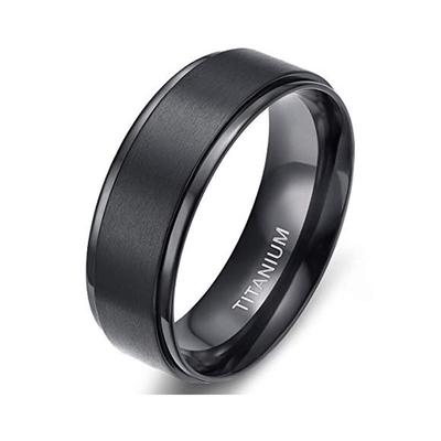 TITANIUM Logo Ring Paarring matt gebürstet