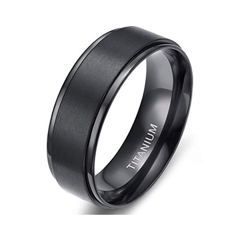 

Кольцо с логотипом TITANIUM Кольцо для пары Матовое матовое US size 5 чёрный