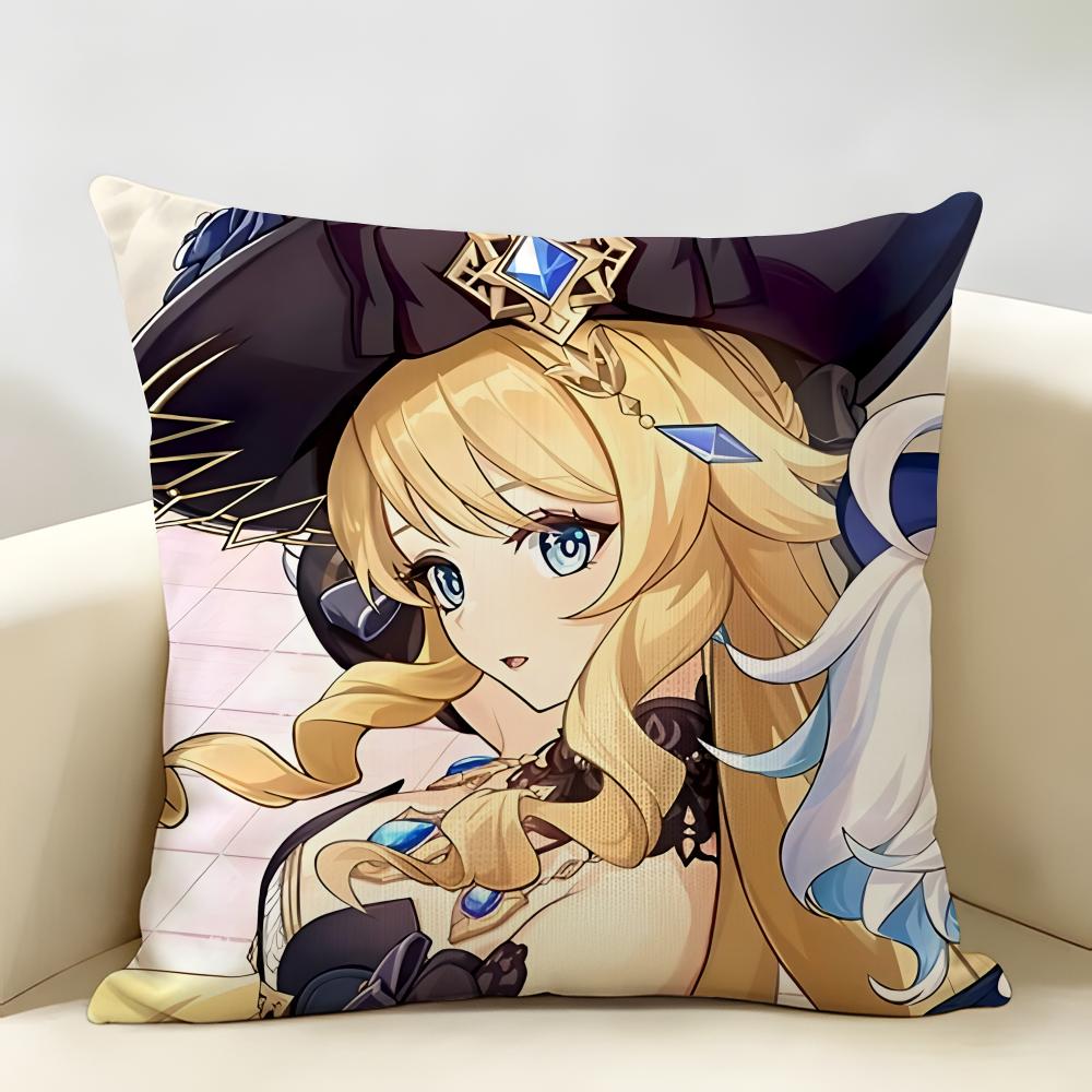 Navia Genshin Impact Cushion Cover Natural Linen Organic Fabric DoubleSided Printing Room Sofa Decor Pillow Case