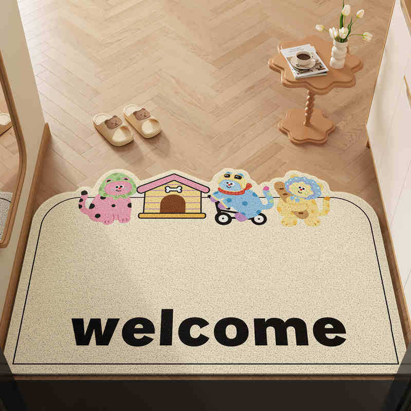 Mengqu Cartoon Home Floor Mat, The Entrance Can Be Cut And Easy To Take Care Of, Silk Ring Floor Mat, Household Scraping Mud Rubbing Soil