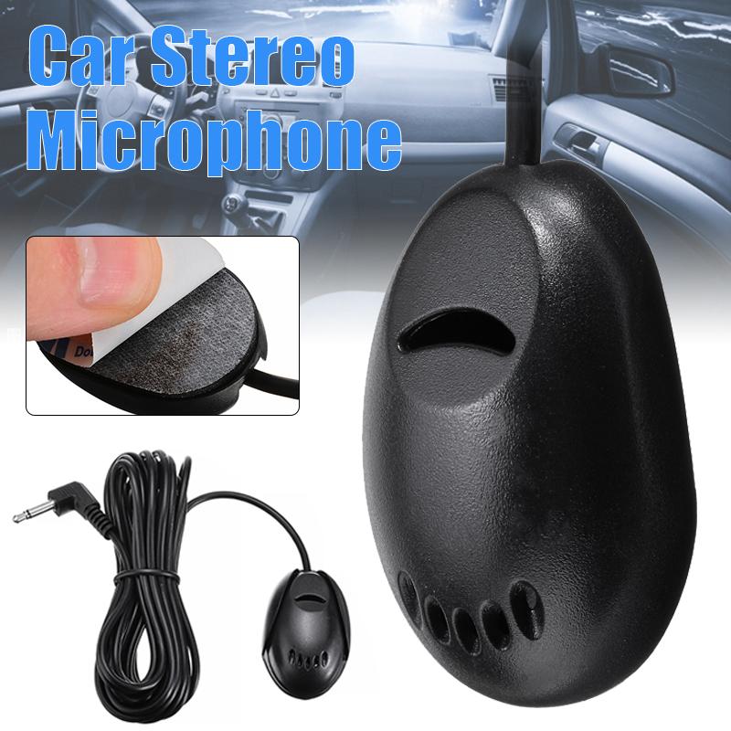 Mini 3.5mm Wired Paste Type External Microphone Car Audio Mic For Laptop DVD Radio Stereo Player Meeting Speaker Hot