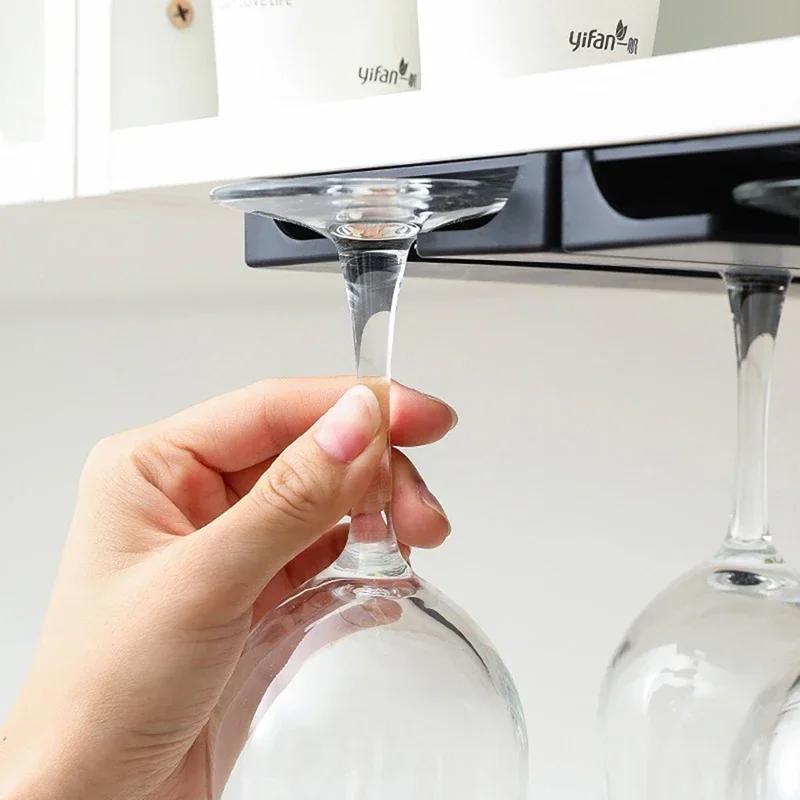 Kjøkken Underskap Gratis stanseholder Vinglassstativ Multifunksjonsklassifisering Stemware Glasskopp Hengende Holder