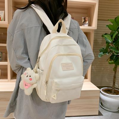 Mochila femenina de color sólido Mochila escolar Mochila de viaje