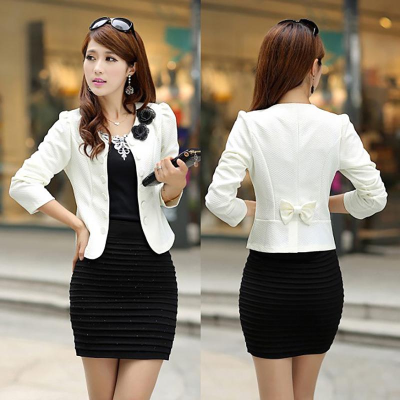 New Korean-Style Slim Fit Double-Breasted Blazer Fashion Cropped Cardigan Jacket