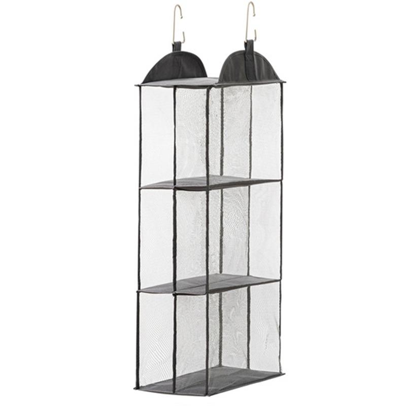 M-Modern-Eco-Friendly Dust-Proof Hanging Tote Bag Organizer-Transparent For Closet Storage Solution Khaki 2 Layers