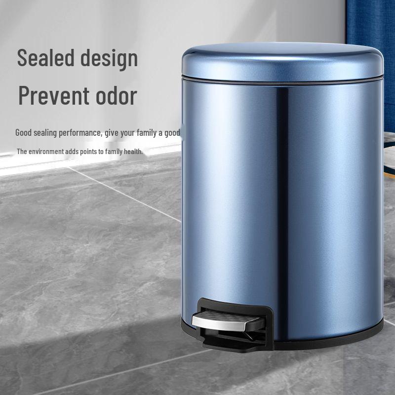 Luxury Silent Stainless Steel Pedal Trash Can with Lid - Large Capacity for Kitchen, Living Room, Bedroom