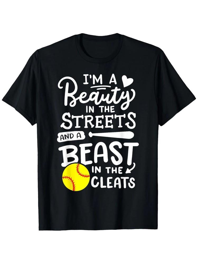 

100% Cotton Black Softball Player T-ShirtSingle Side Printed S-XXXL 1pc 18 Unisex T-Shirt L