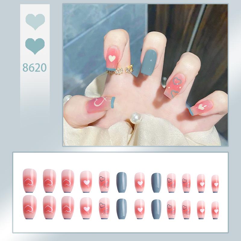 French Pearl Press-On Nails: European & American Style Blush Ballet Nail Art Tips