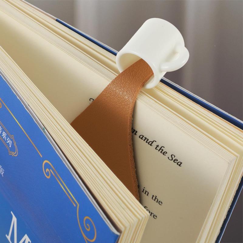 Spilled Coffee Bookmark Creative Coffee Cup Bookmark Leather PU Spilled Coffee Bookmark