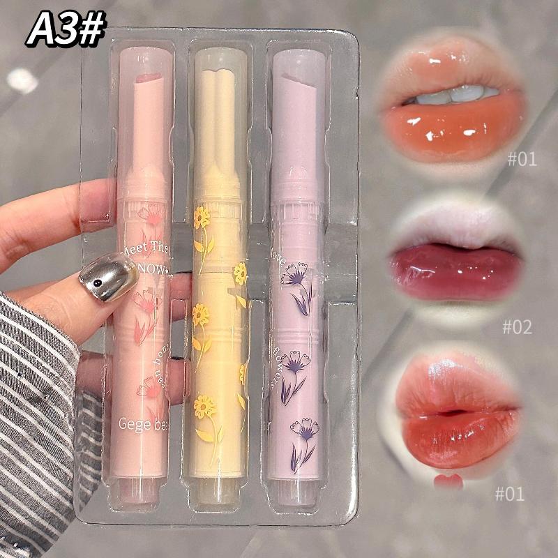 Water-Light Lip Glaze Mirror Glitter Lip Tint Long Lasting Moisturising Love Heart Shape Solid Lipstick Pen Lips Makeup Cosmetic