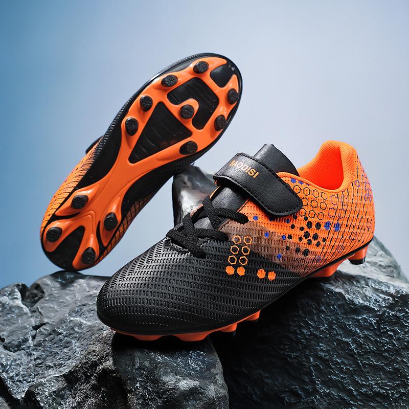 Kids' Velcro Football Shoes - Studded TF Training Sneakers for School Boys & Girls