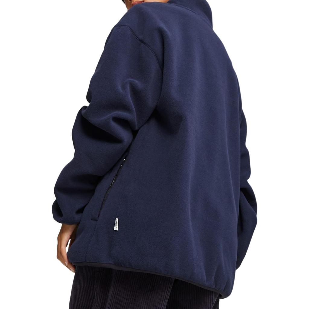 PUMA MMQ Polar Fleece Sweatshirt with Stand Collar Unisex Tops Navy-Blue 620820-16