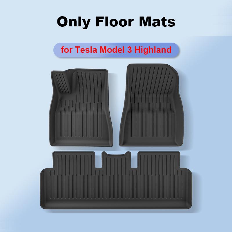for Tesla Model 3 Highland 2024 Floor Mats Carpet Full Foot Pad Protection Cover TPE Front Rear Trunk Backrest Cushion Blanket