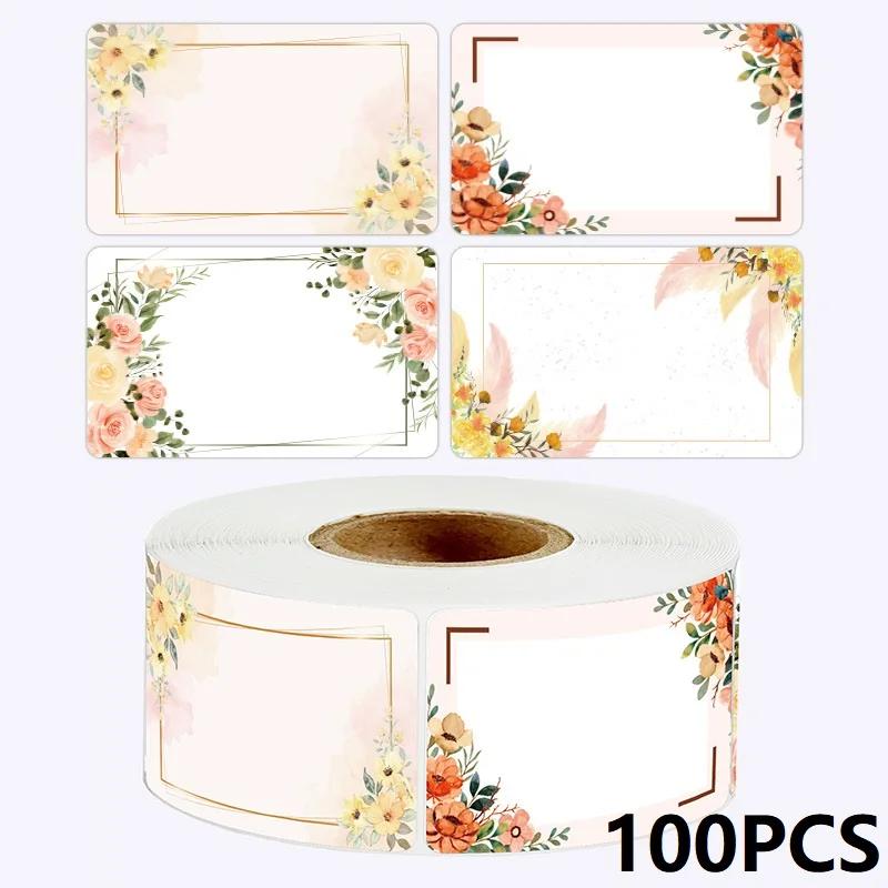 50/100/250PCS Flowers Name Lables Sunflowers Packaging Sticker Roll Date Stickers Refrigerator Freezer Food Storage Small