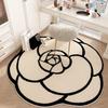 Soft Crystal Velvet Camellia Carpet Non-slip Quick-Drying Floor Rugs 60x60CM Absorbent Floor Mat Living Room Bathroom