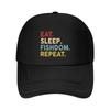 Eat Sleep Fishdom Repeat Baseball Cap Anime Designer Cap Foam Party Hat Hood Mens Womens