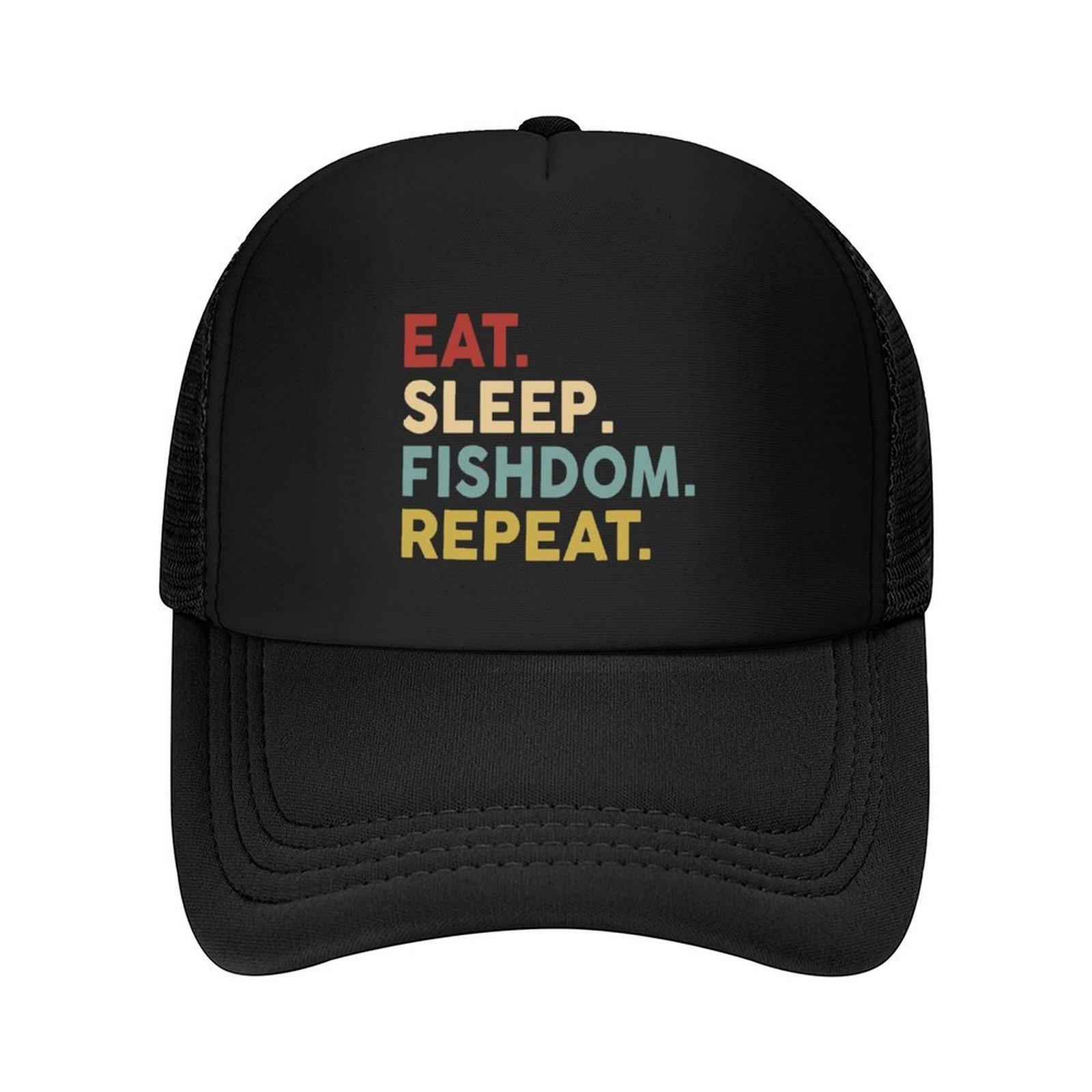 

Eat sleep Fishdom repeat Baseball Cap Anime designer cap foam party Hat Hood Mens Womens