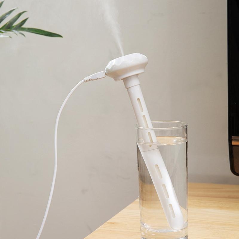 Mini USB Powered Portable Humidifier with Dimmable Soft Night Light Fits Various Bottles for Office Desktop Trip Use