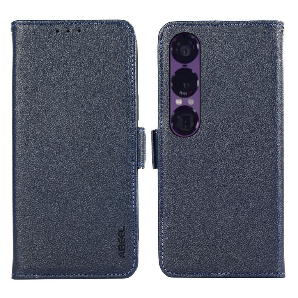 ABEEL For Sony Xperia 1 VII Case Litchi Texture Leather RFID Blocking Phone Cover