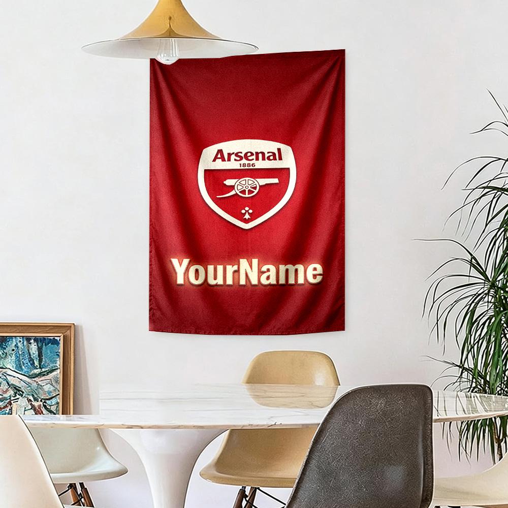 Arsenal Custom Ditt Navn Vægdekoration Vægtæppe Kunst Til Kæledyrsminde Fødselsdag Bryllupsfest Baggrund Familiegave