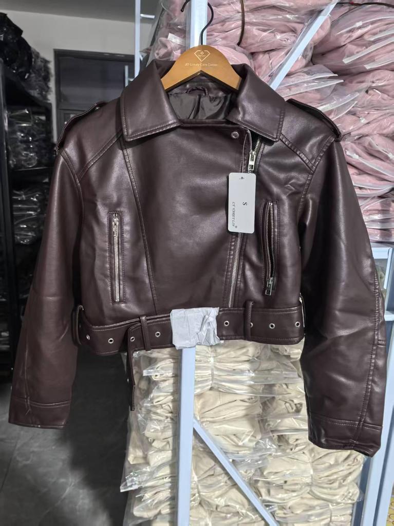 2025 Autumn/Winter Retro Fashion Women's Short Motorcycle Jacket