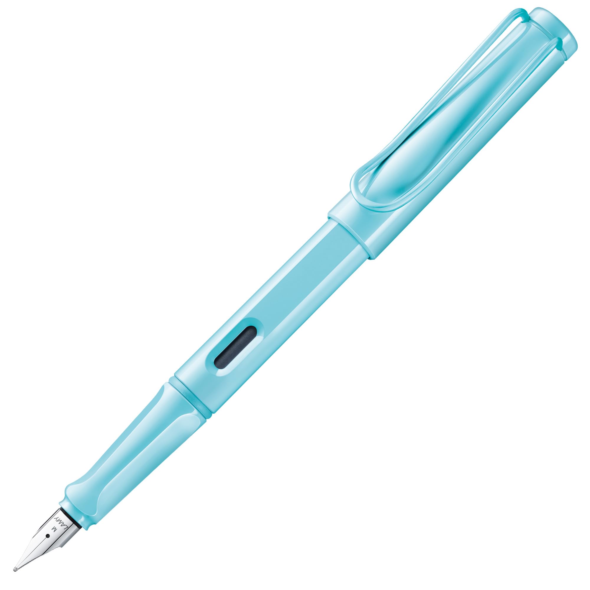 

LAMY Safari Aquasky Fountain Light Blue Ergonomic Grip and Polished Steel Size F Ideal for Writing and Calligraphy Includes LAMY T10 Blue Ink