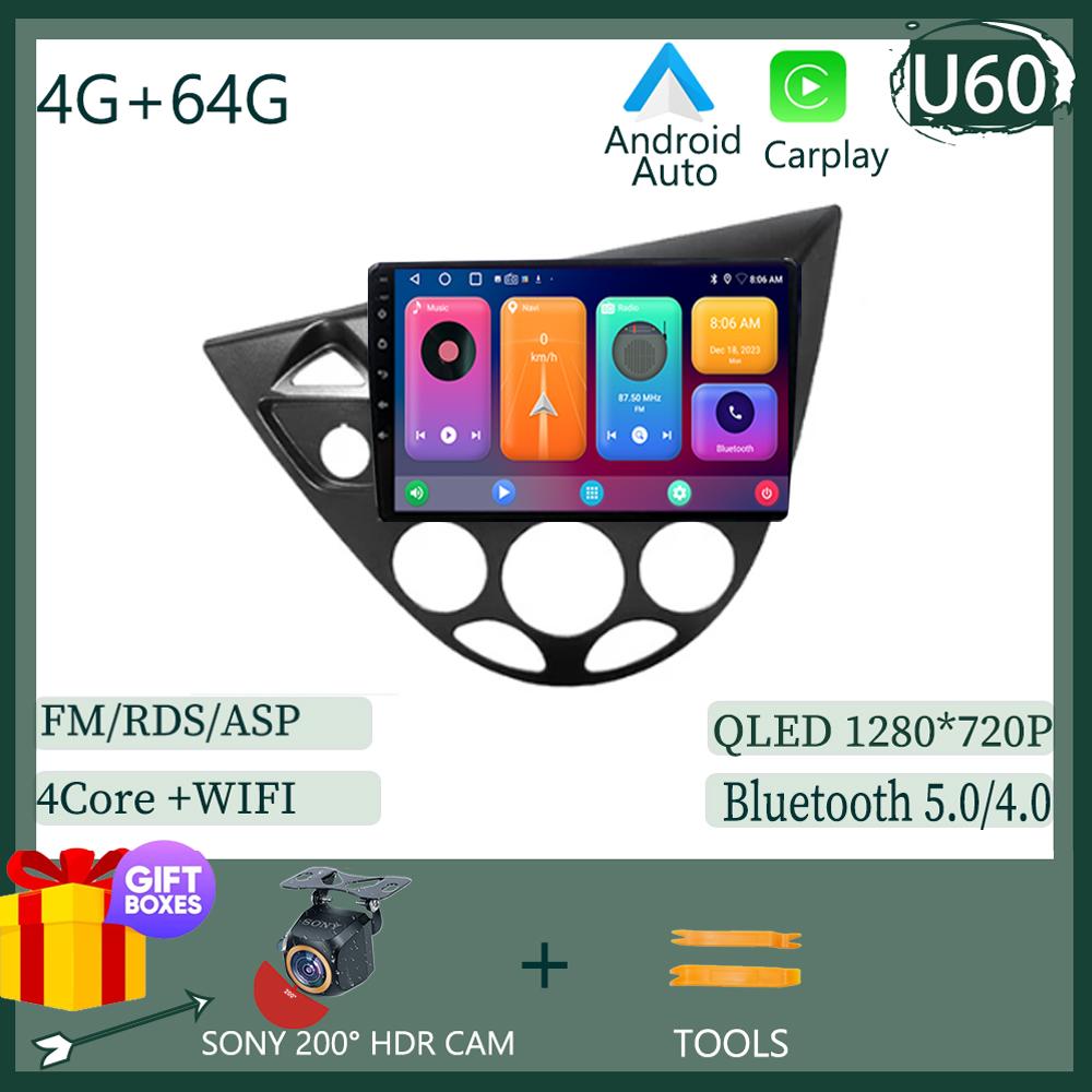 Android 14 For Ford Fiesta 1995-2001 Focus MK1 1998-2004 5G WIFI BT Car Radio Multimedia Video Player Navigation GPS No 2Din Dvd