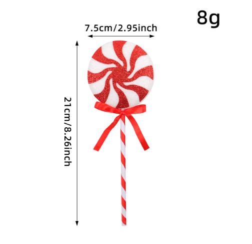 Simulation Plastic Glittery Candy Cane Christmas Lollipop Pendant Xmas Tree Hanging Ornament New Year Home Party Decoration