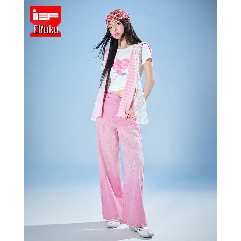 IEF American Sweet Cool Hot Drill Denim Wide-Leg Pants L