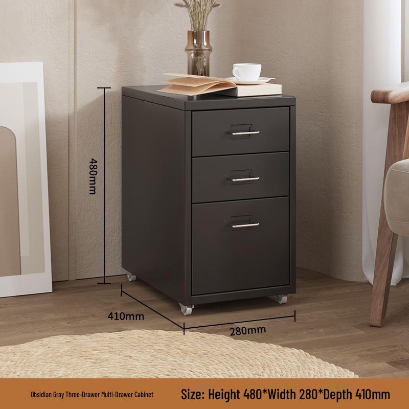 Haiermer Dopamine Metal Multi-Layer Storage Cabinet for Bedside or Under-Table Use